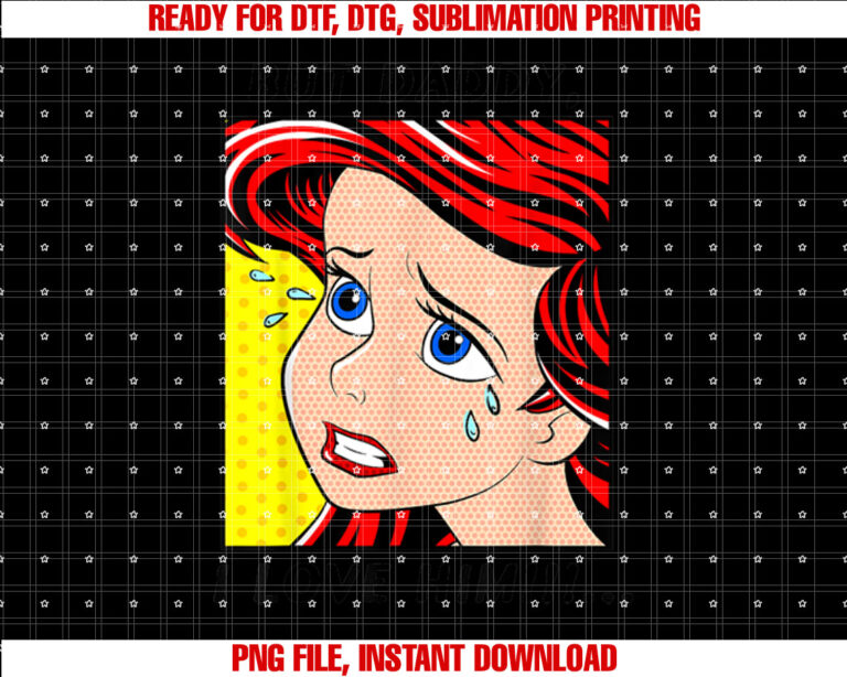 Disney the Little Mermaid Ariel but Daddy I Love Him Comic Shirt  PNG, DTF, DTG, Sublimation Design