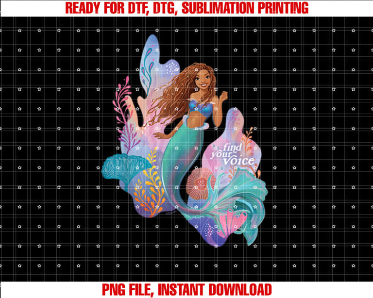 Disney the Little Mermaid Ariel Find Your Voice Shirt  PNG, DTF, DTG, Sublimation Design