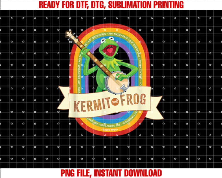 Disney the Muppets Kermit the Frog Spreading Joy Since 1955 Shirt  PNG, DTF, DTG, Sublimation Design