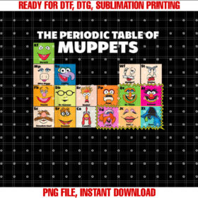 Disney the Muppets Periodic Table of the Muppets Shirt  PNG, DTF, DTG, Sublimation Design