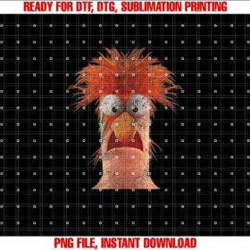 Disney the Muppets Rockstar Beaker Distressed Big Face Shirt  PNG, DTF, DTG, Sublimation Design