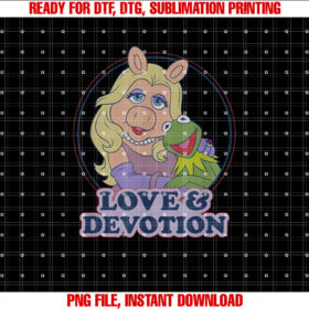 Disney the Muppets Valentines Day Kermit Miss Piggy Love Shirt  PNG, DTF, DTG, Sublimation Design