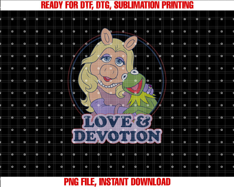 Disney the Muppets Valentines Day Kermit Miss Piggy Love Shirt  PNG, DTF, DTG, Sublimation Design