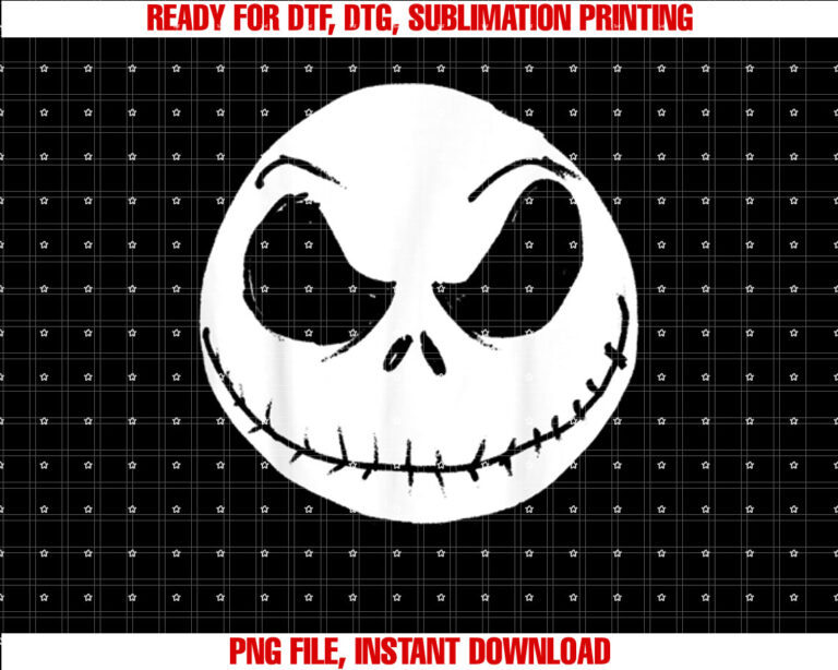 Disney the Nightmare Before Christmas Jack Skellington Face Shirt  PNG, DTF, DTG, Sublimation Design