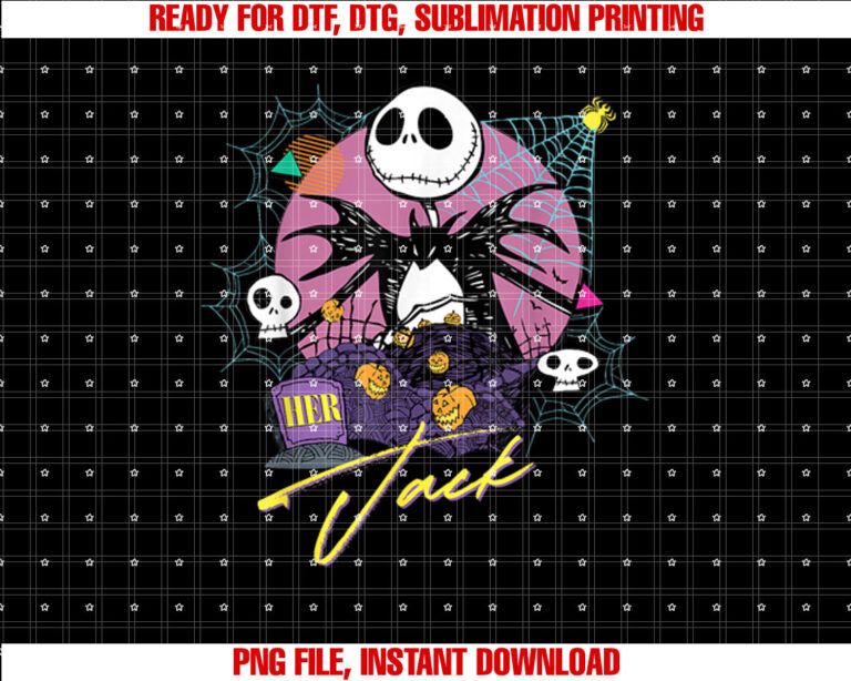 Disney the Nightmare Before Christmas Matching Her Jack Shirt  PNG, DTF, DTG, Sublimation Design