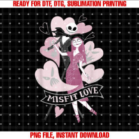 Disney the Nightmare Before Christmas Valentines Misfit Love Shirt  PNG, DTF, DTG, Sublimation Design