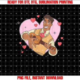 Disney the Princess and the Frog Valentines Day Naveen Logo Shirt  PNG, DTF, DTG, Sublimation Design