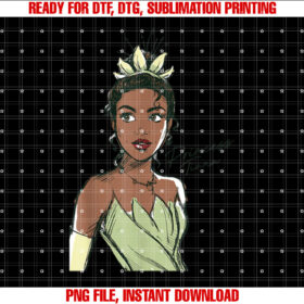 Disney the Princess the Frog Princess Tiana Sketch Shirt  PNG, DTF, DTG, Sublimation Design