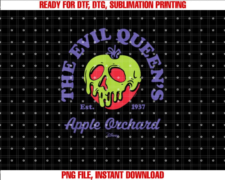 Disney Villains Evil Queens Apple Orchard Shirt  PNG, DTF, DTG, Sublimation Design