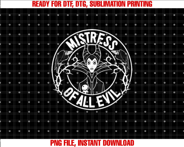 Disney Villains the Mistress of Evil Maleficent Stamp Shirt  PNG, DTF, DTG, Sublimation Design
