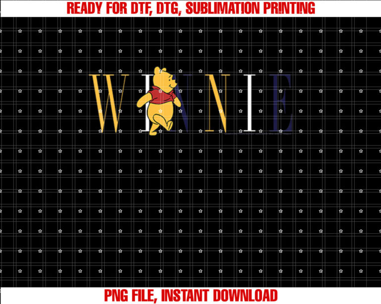 Disney Winnie the Pooh Simple Text Shirt  PNG, DTF, DTG, Sublimation Design