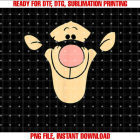Disney Winnie the Pooh Tigger Large Face Shirt  PNG, DTF, DTG, Sublimation Design
