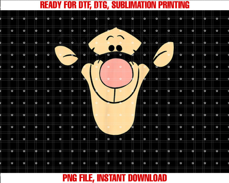 Disney Winnie the Pooh Tigger Large Face Shirt  PNG, DTF, DTG, Sublimation Design