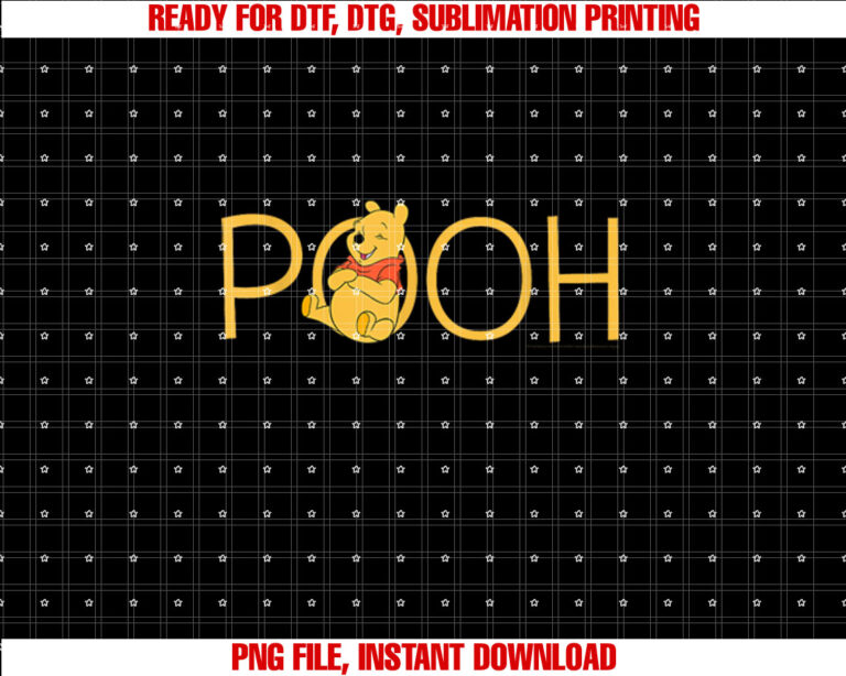 Disney Winnie the Pooh Classic Lettering Shirt  PNG, DTF, DTG, Sublimation Design