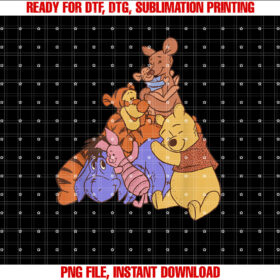 Disney Winnie the Pooh Hundred Acre Kanga Roo Group Hug Shirt  PNG, DTF, DTG, Sublimation Design