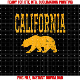 Distressed California Golden Bear Shirt  PNG, DTF, DTG, Sublimation Design