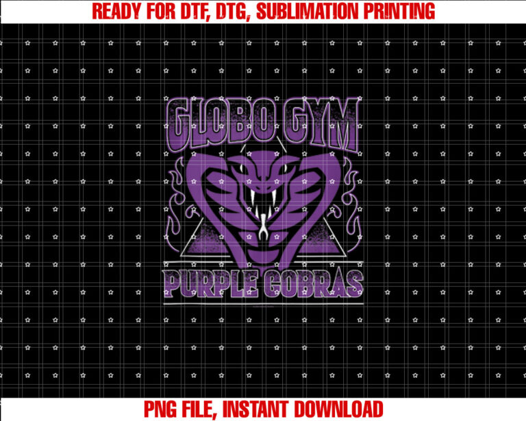 Dodgeball a True Underdog Story Globo Gym Purple Cobras Shirt  PNG, DTF, DTG, Sublimation Design