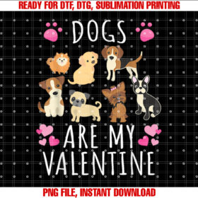 Dog Lover Valentines Day Gift for Women and Kids Puppy Shirt  PNG, DTF, DTG, Sublimation Design