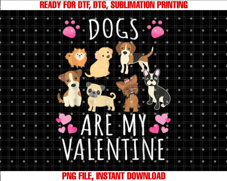 Dog Lover Valentines Day Gift for Women and Kids Puppy Shirt  PNG, DTF, DTG, Sublimation Design