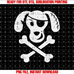 Dog Pirate Lazy Halloween Costume Puppy Skull Crossbones Shirt  PNG, DTF, DTG, Sublimation Design