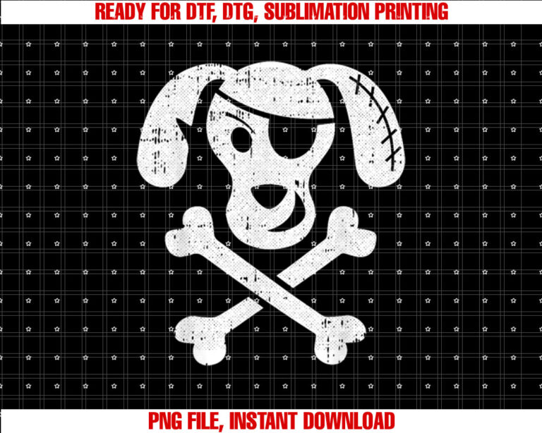 Dog Pirate Lazy Halloween Costume Puppy Skull Crossbones Shirt  PNG, DTF, DTG, Sublimation Design