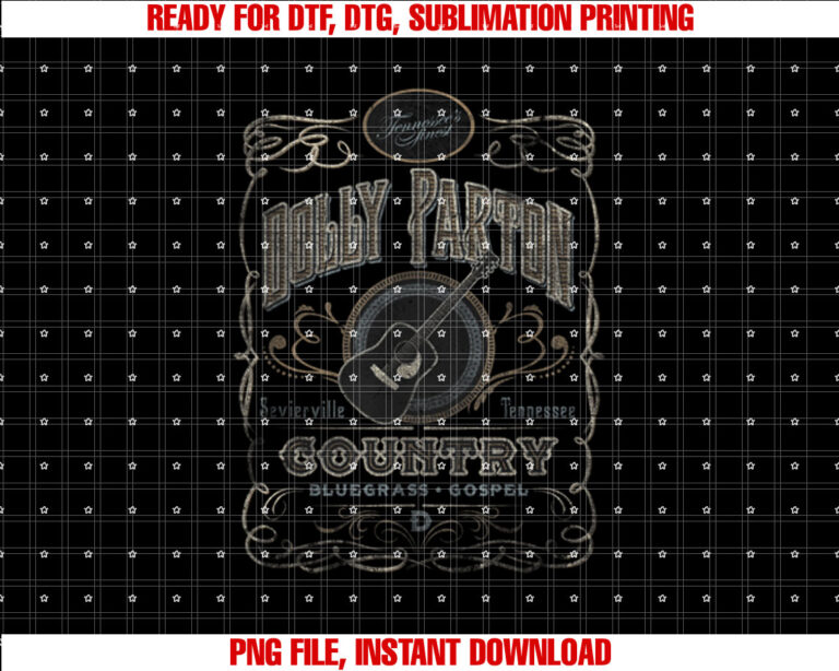 Dolly Parton Whiskey Label Adult Shirt  PNG, DTF, DTG, Sublimation Design