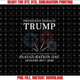 Donald Trump Returns Inauguration Day January 2025 Shirt  PNG, DTF, DTG, Sublimation Design