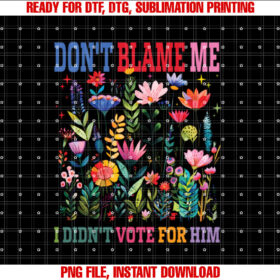 Dont Blame Me I Didnt Vote for Him Subtle Anti Trump Shirt  PNG, DTF, DTG, Sublimation Design