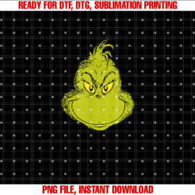 Dr Seuss Classic Grinch Face Shirt  PNG, DTF, DTG, Sublimation Design