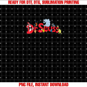 Dr Seuss Family Raglan Baseball Shirt  PNG, DTF, DTG, Sublimation Design