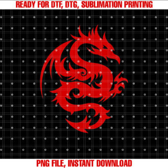 Dragon Art Chinese Symbol of Power Strength Good Luck Shirt  PNG, DTF, DTG, Sublimation Design
