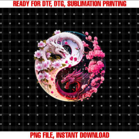Dragon Yin Yang Chinese New Year 2024 Year of the Dragon Shirt  PNG, DTF, DTG, Sublimation Design
