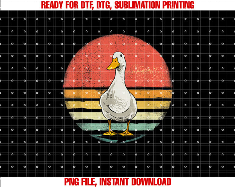 Duck Retro Vintage Duck Farm Animal Duck Lover Shirt  PNG, DTF, DTG, Sublimation Design
