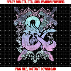 Dungeons Dragons Ampersand Pastel Logo Shirt  PNG, DTF, DTG, Sublimation Design