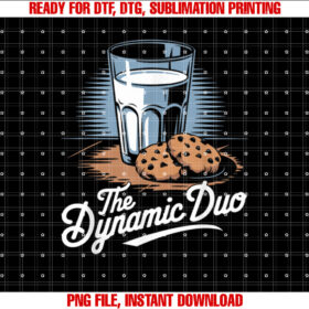 Dynamic Duo Milk and Cookie Shirt  PNG, DTF, DTG, Sublimation Design