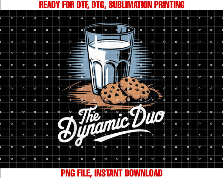 Dynamic Duo Milk and Cookie Shirt  PNG, DTF, DTG, Sublimation Design