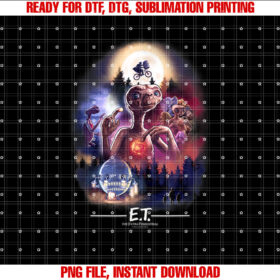 Et the Extraterrestrial Centered Collage Shirt  PNG, DTF, DTG, Sublimation Design