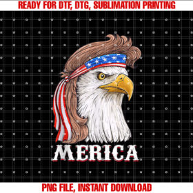 Eagle Mullet 4th of July Usa American Flag Merica Shirt  PNG, DTF, DTG, Sublimation Design