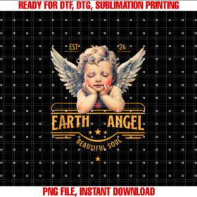 Earth Angel Beautiful Soul Cherub Shirt  PNG, DTF, DTG, Sublimation Design