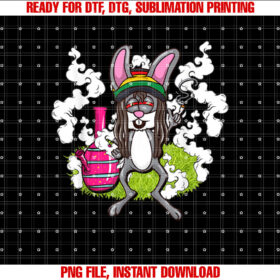 Easter Bunny Marijuana Cannabis Weed Funny 420 Humour Gift Shirt  PNG, DTF, DTG, Sublimation Design