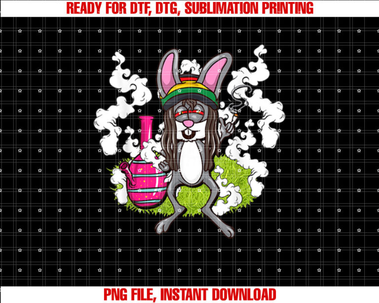 Easter Bunny Marijuana Cannabis Weed Funny 420 Humour Gift Shirt  PNG, DTF, DTG, Sublimation Design