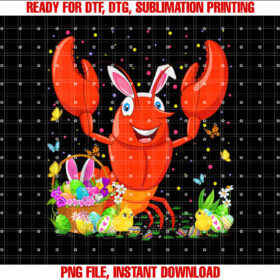 Easter Crawfish Bunny Egg Hunting Crawfish Easter Sunday Shirt  PNG, DTF, DTG, Sublimation Design