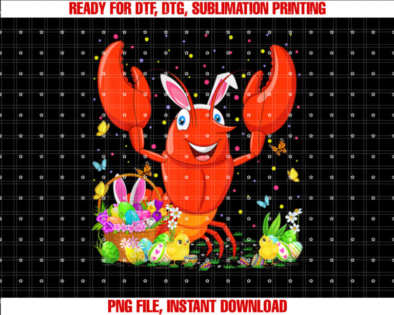 Easter Crawfish Bunny Egg Hunting Crawfish Easter Sunday Shirt  PNG, DTF, DTG, Sublimation Design