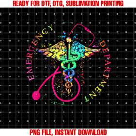 Emergency Department Tie Dye Ed Er Nurse Nursing Shirt  PNG, DTF, DTG, Sublimation Design
