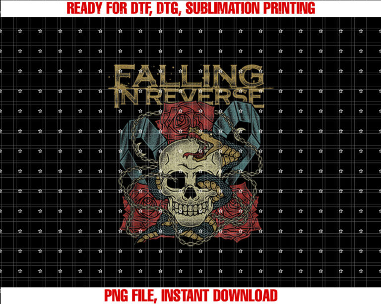 Falling in Reverse Official Andise the Death Shirt  PNG, DTF, DTG, Sublimation Design