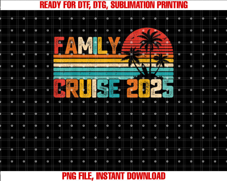 Family Cruise 2025 Beach Matching Summer Vacation Shirt  PNG, DTF, DTG, Sublimation Design