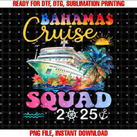 Family Cruise Bahamas 2025 Summer Matching Vacation 2025 Shirt  PNG, DTF, DTG, Sublimation Design