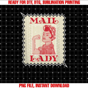 Female Postal Worker Mail Lady Stamp World Post Day Shirt  PNG, DTF, DTG, Sublimation Design