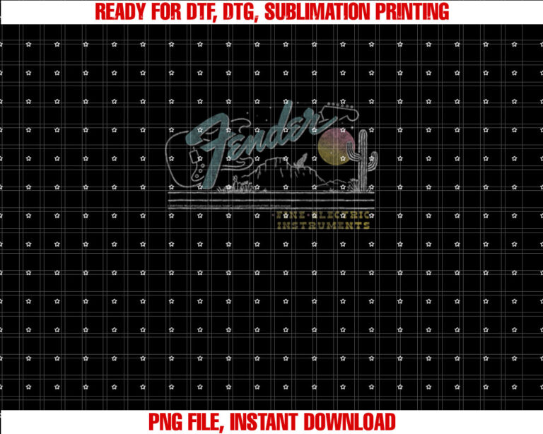 Fender Vintage Desert Logo Shirt  PNG, DTF, DTG, Sublimation Design
