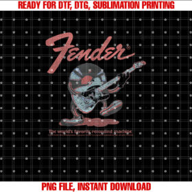 Fender Record Playing Guitar Centered Shirt  PNG, DTF, DTG, Sublimation Design